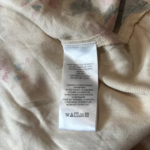 Free People Francesca Mini Dress Ivory Floral Long Sleeve V-Neck Size XSmall - Picture 8 of 9